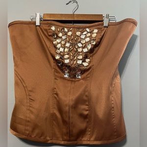 Ashley Stewart Jeweled Corset Top